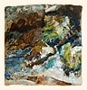 "Steine am Wasser" 2008 47 x 47 cm, mixed media on lokta paper